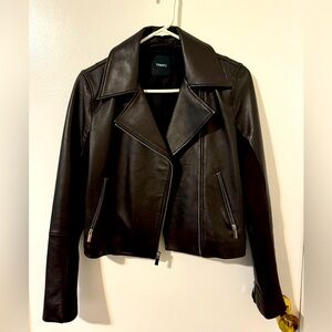 Brand New Theory Genuine Leather Moto Jacket - small